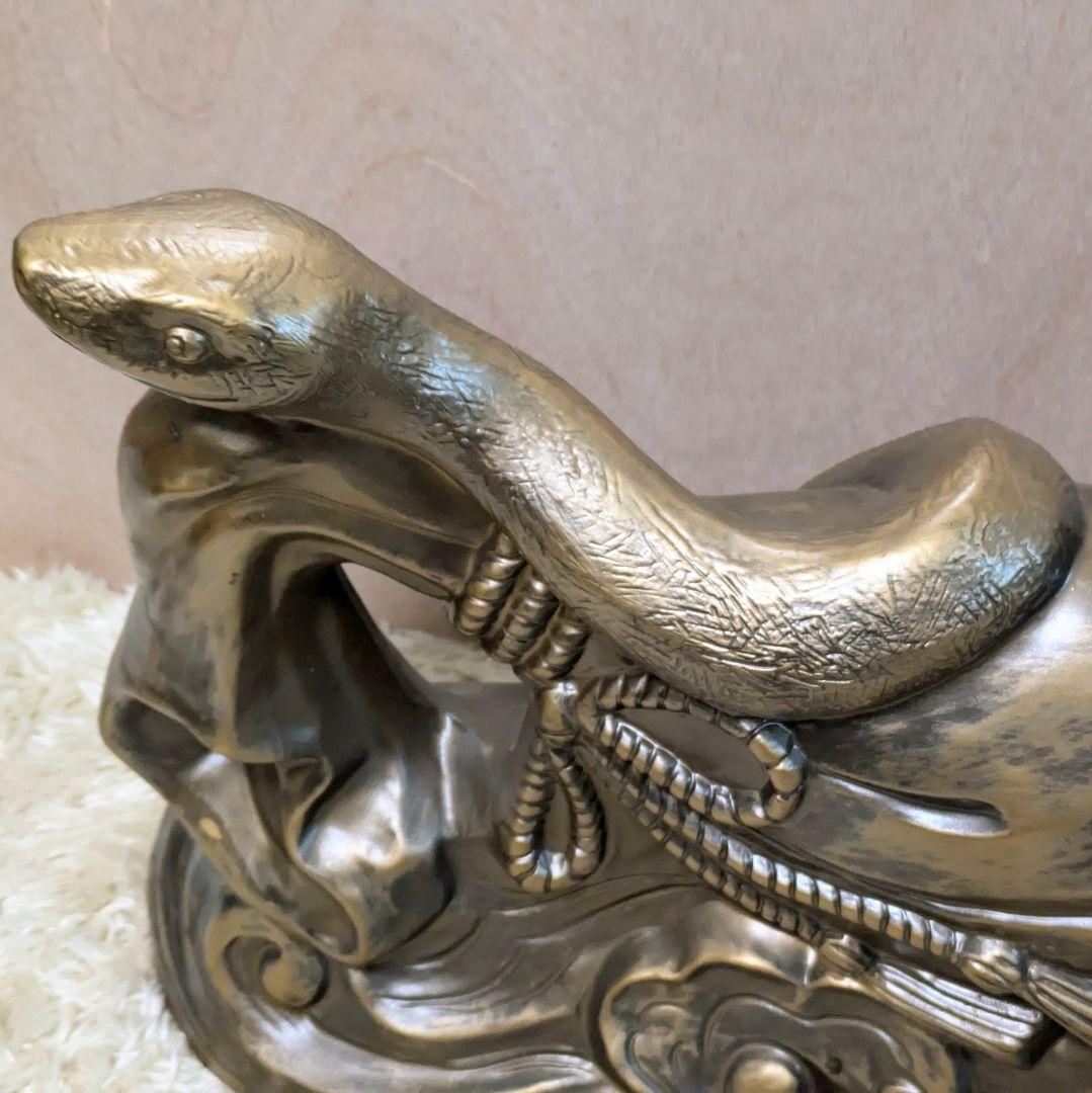 【新品未使用】繁栄招福置物 蛇の置物 開運 風水 縁起物 陶器 とこなめ焼