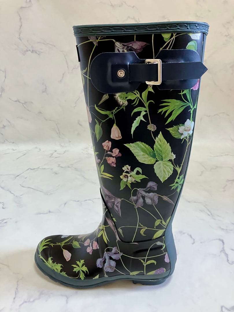 【新品タグ付】HUNTER ハンター 花柄レインブーツ RHSコラボ 長靴
