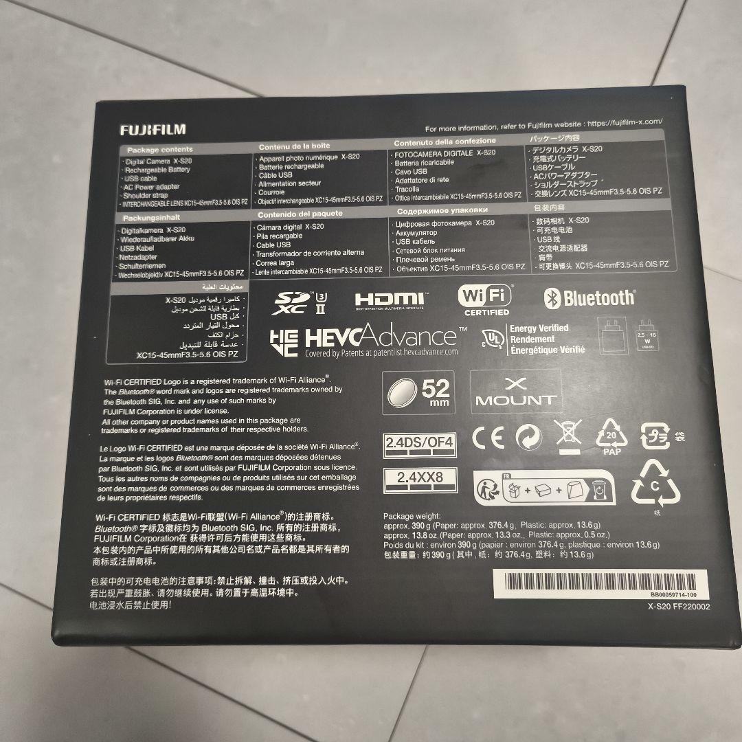 新品未使用品 fujifilm x-s20 レンズキット