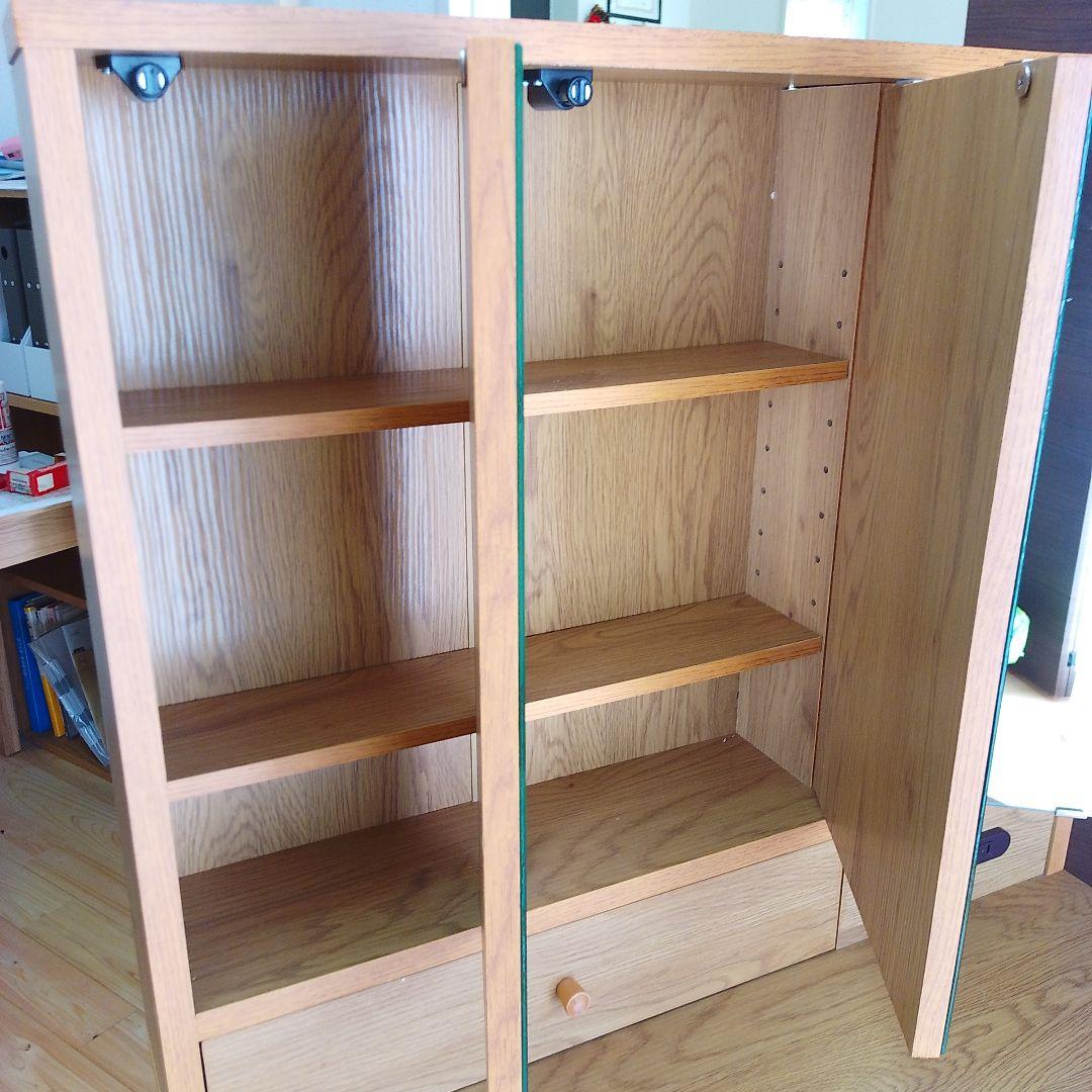 【お値下げ】3面鏡 シンプルドレッサー・鏡台　スツール付き