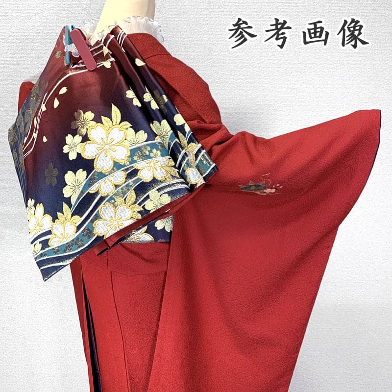 511z42〇こむさでもーど 色無地 中振袖 洒落紋 赤〇美品 成人式 結婚式