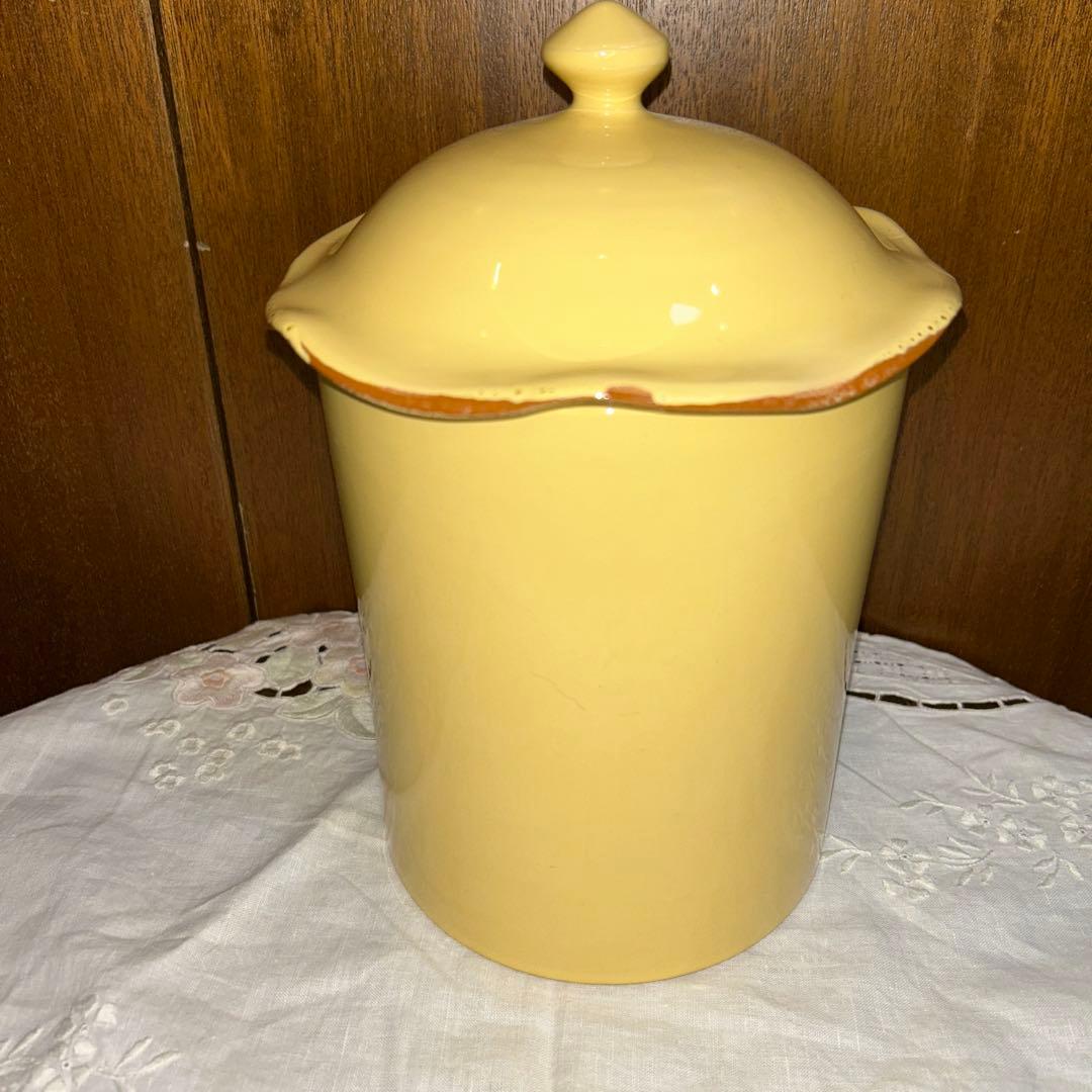 ZONA Vietri ヴィエトリ 3 キャニスター バタークリーム色イタリア製