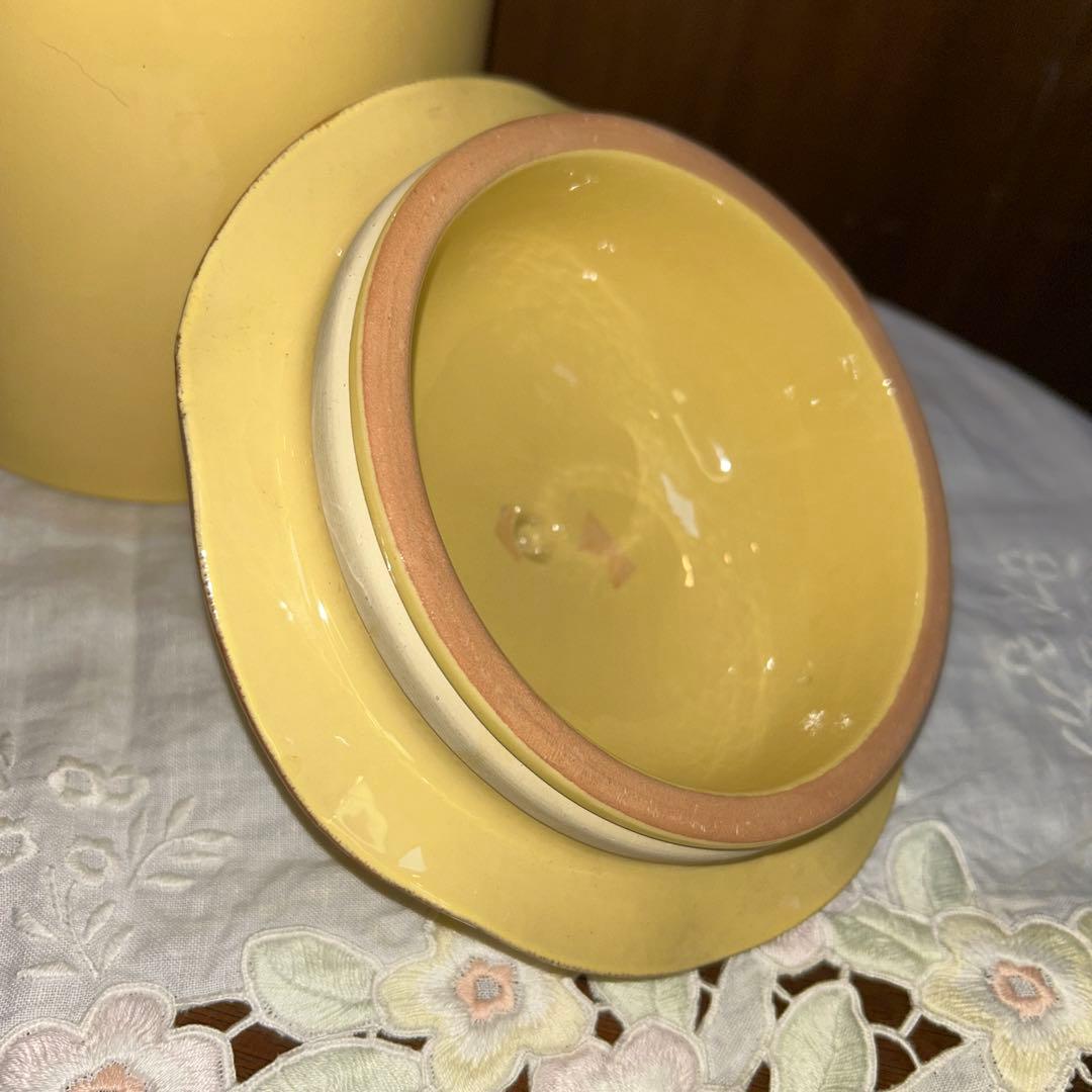 ZONA Vietri ヴィエトリ 3 キャニスター バタークリーム色イタリア製