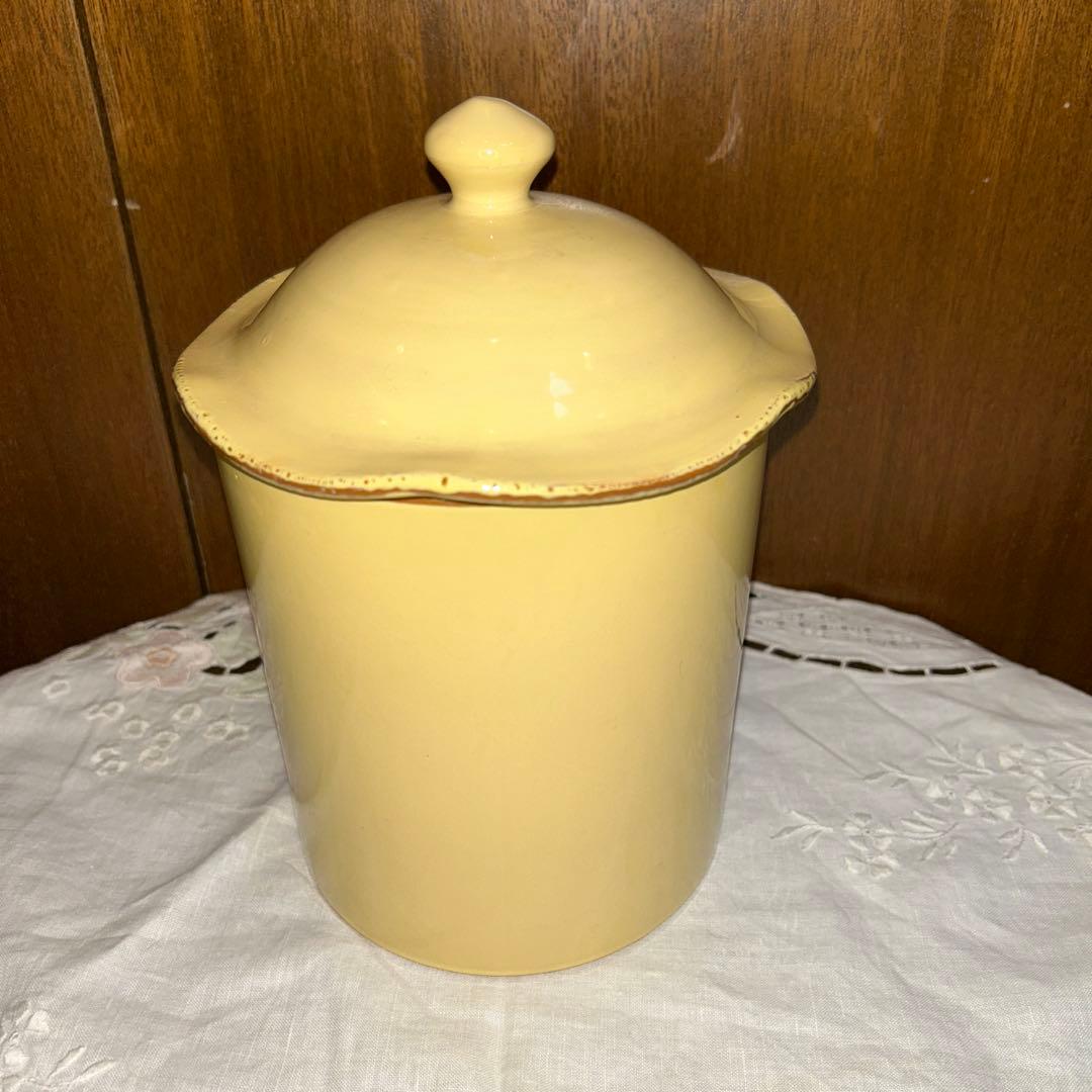 ZONA Vietri ヴィエトリ 3 キャニスター バタークリーム色イタリア製