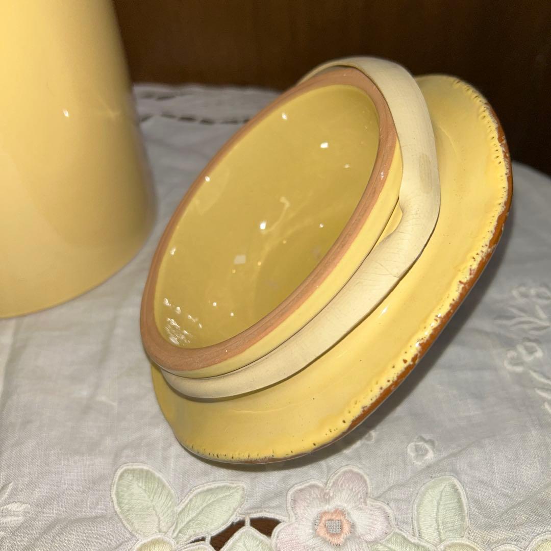 ZONA Vietri ヴィエトリ 3 キャニスター バタークリーム色イタリア製