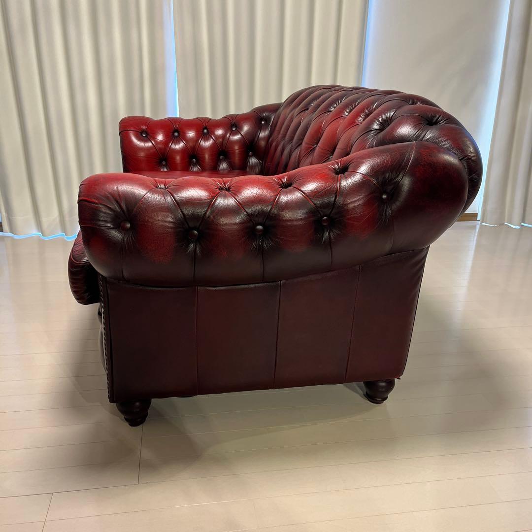 チェスターフィールド　ソファ　2人掛け　本革　ヴィンテージ