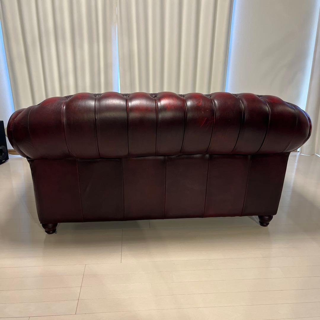 チェスターフィールド　ソファ　2人掛け　本革　ヴィンテージ