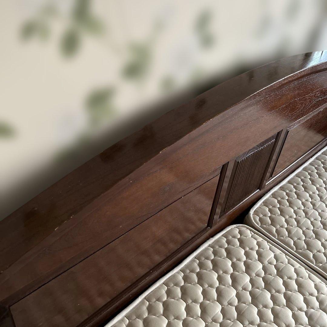 職人手作り工芸　輸入住宅用キングサイズベッド　マットレスつき