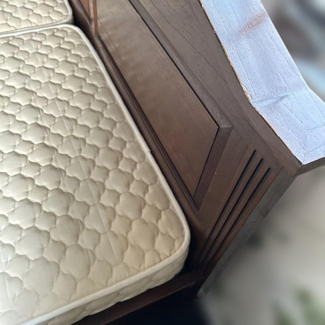 職人手作り工芸　輸入住宅用キングサイズベッド　マットレスつき