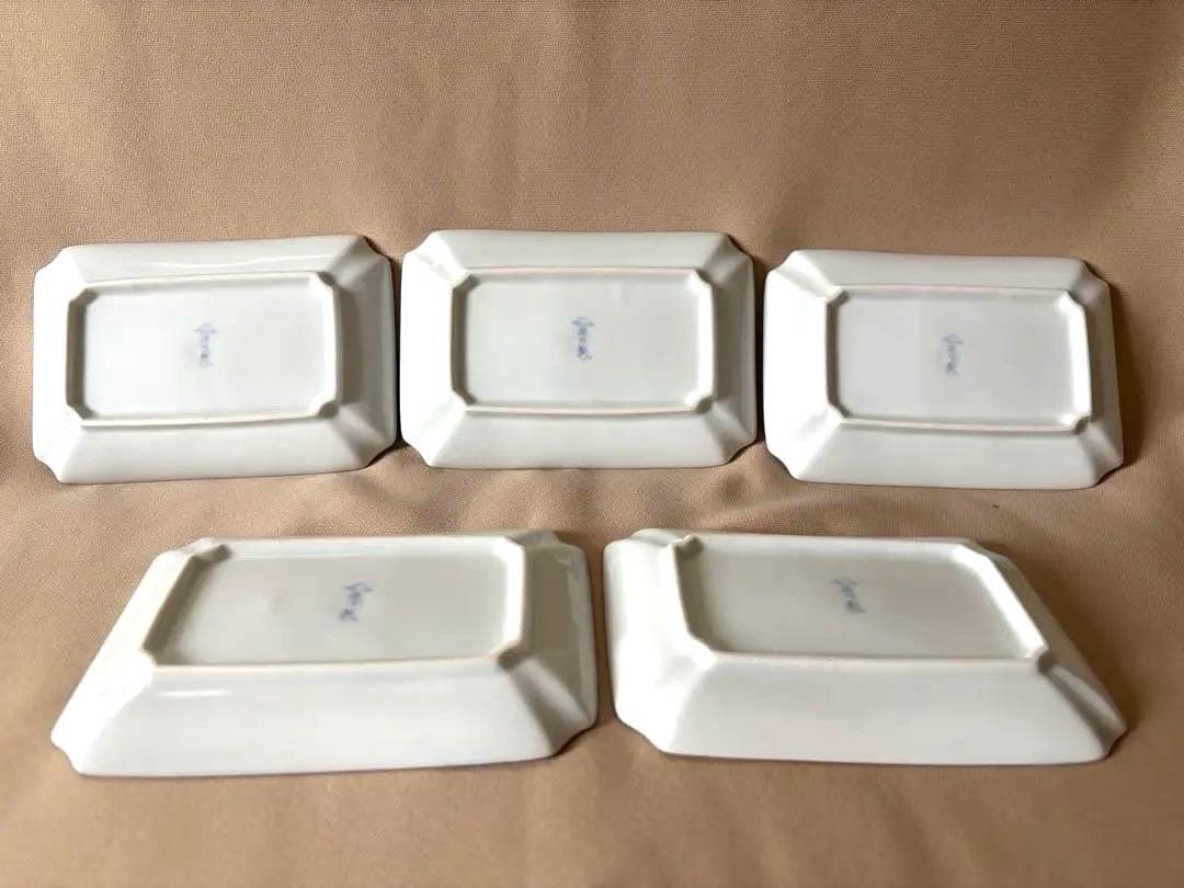 深川製磁　『川に桜』　角皿　5枚セット