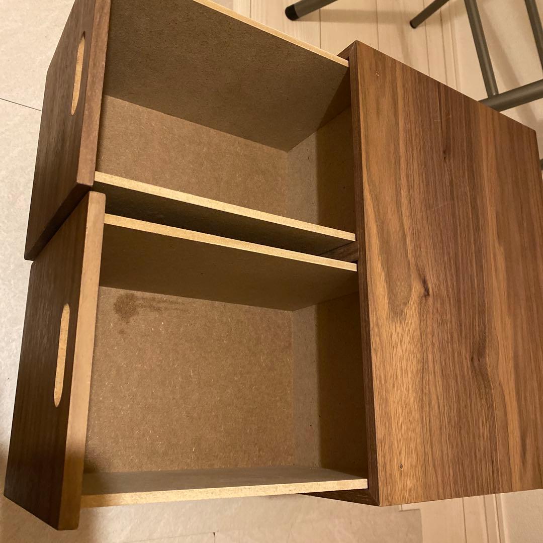 無印　ウォールナット　棚引き出し2点