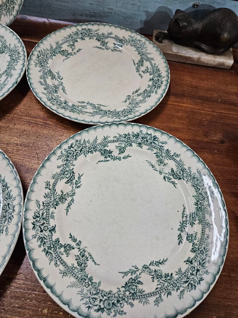 フランスアンティーク オナン窯 プレート 5枚セット COPPELIA 花柄