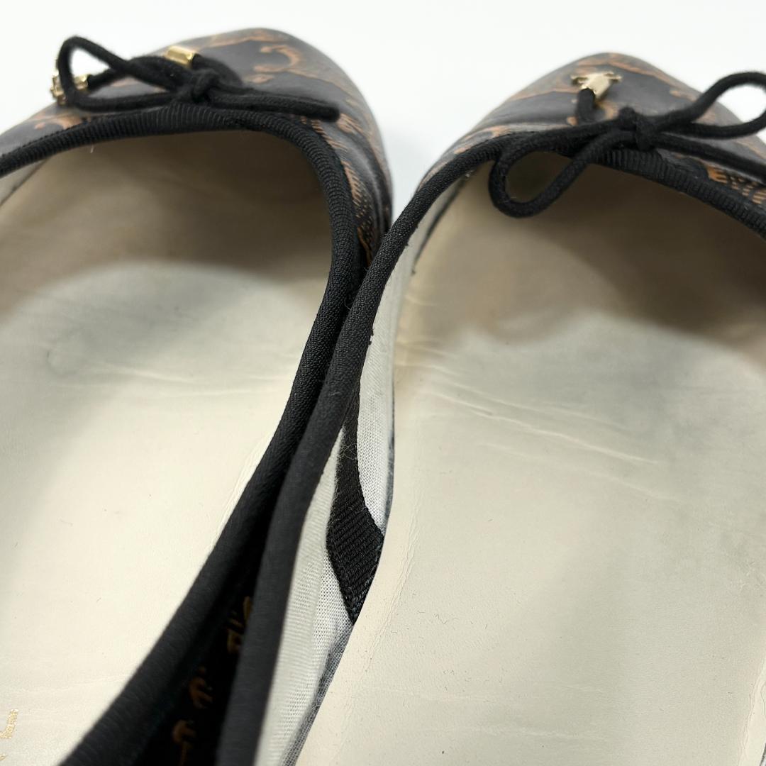 美品 CELINE バレリーナ / トリオンフ&レース プリント 37 シューズ