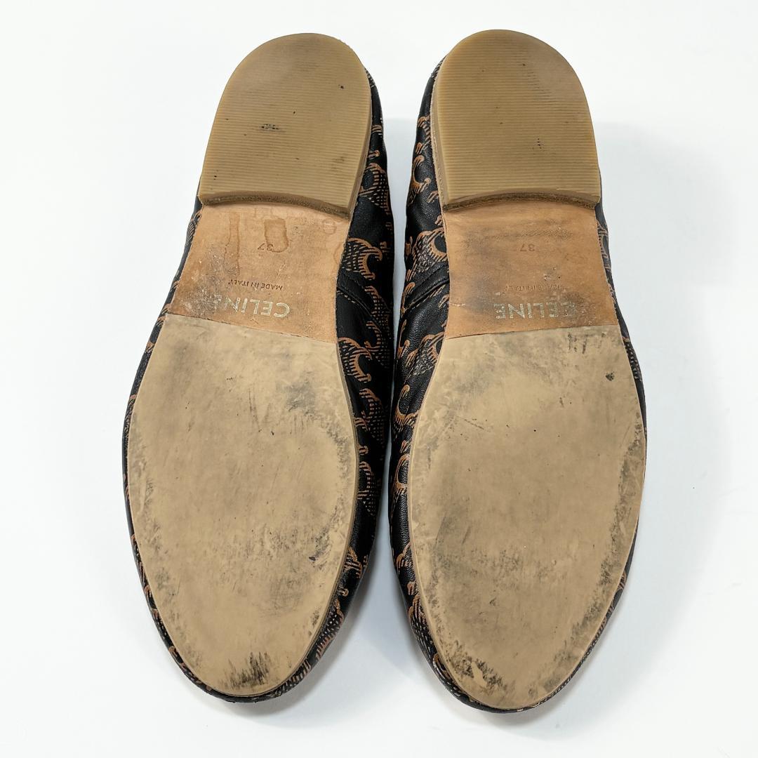 美品 CELINE バレリーナ / トリオンフ&レース プリント 37 シューズ