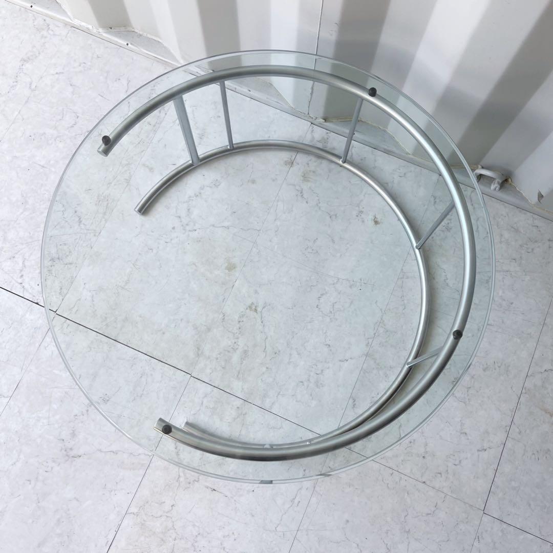 取付無料！HUKLA フクラ TMRB 円形ガラスセンターテーブル✨