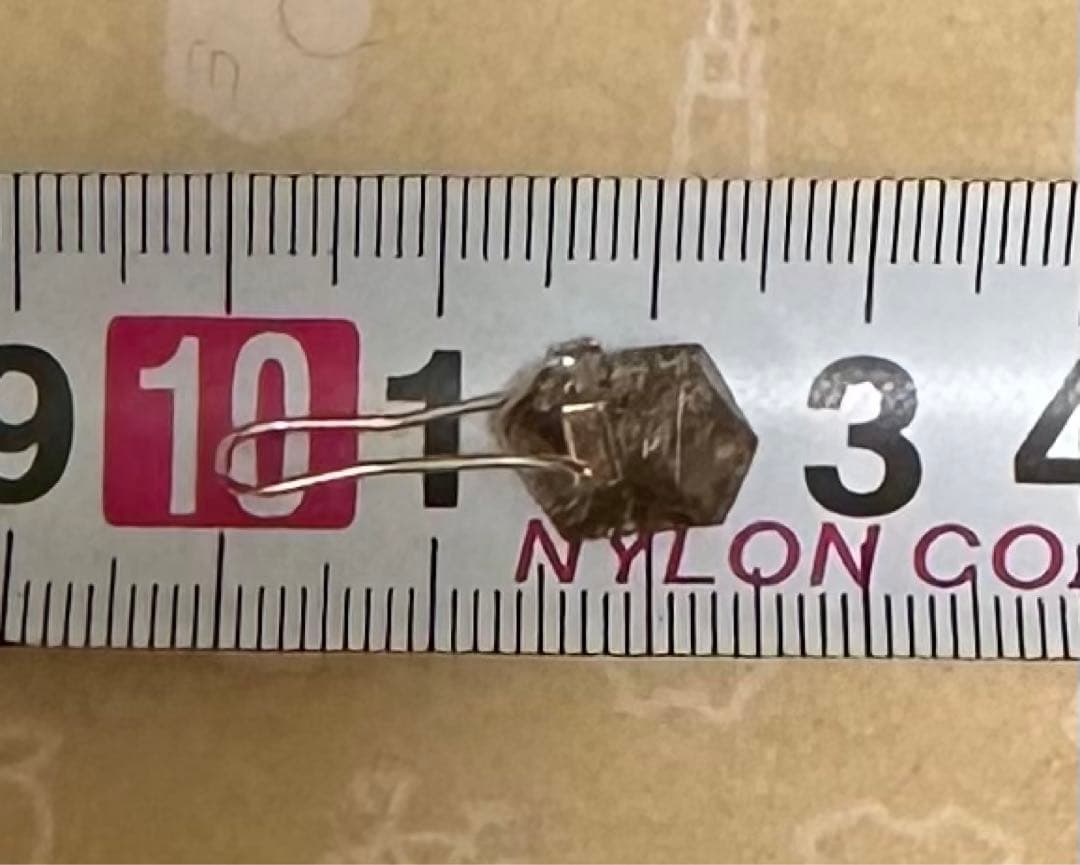 Lamie片耳用bagピアス　ルチルクオーツ