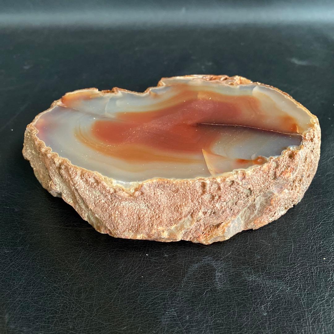 瑪瑙 断面 輪切り 原石 鑑賞石 飾り石 置物 メノウ　2点　まとめ売り