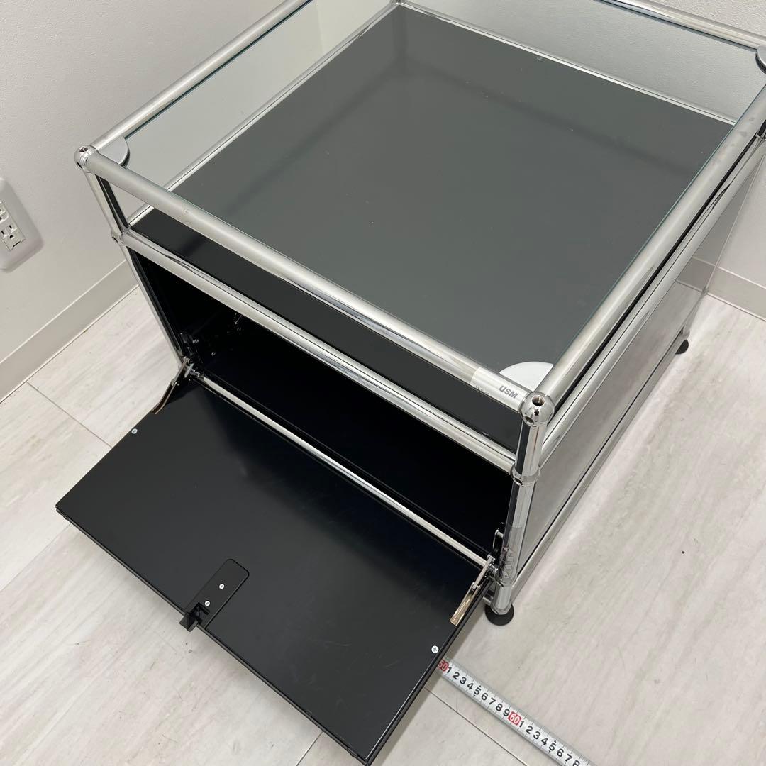 【USM】ガラス スチールラック 引き出し付き【正規品】