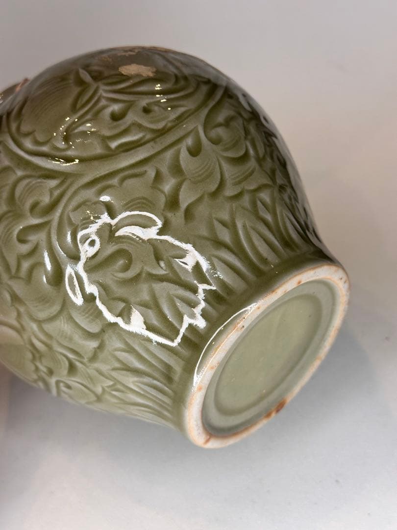 【新年セール】耀州窯 青磁 花瓶 中国古美術 时代物