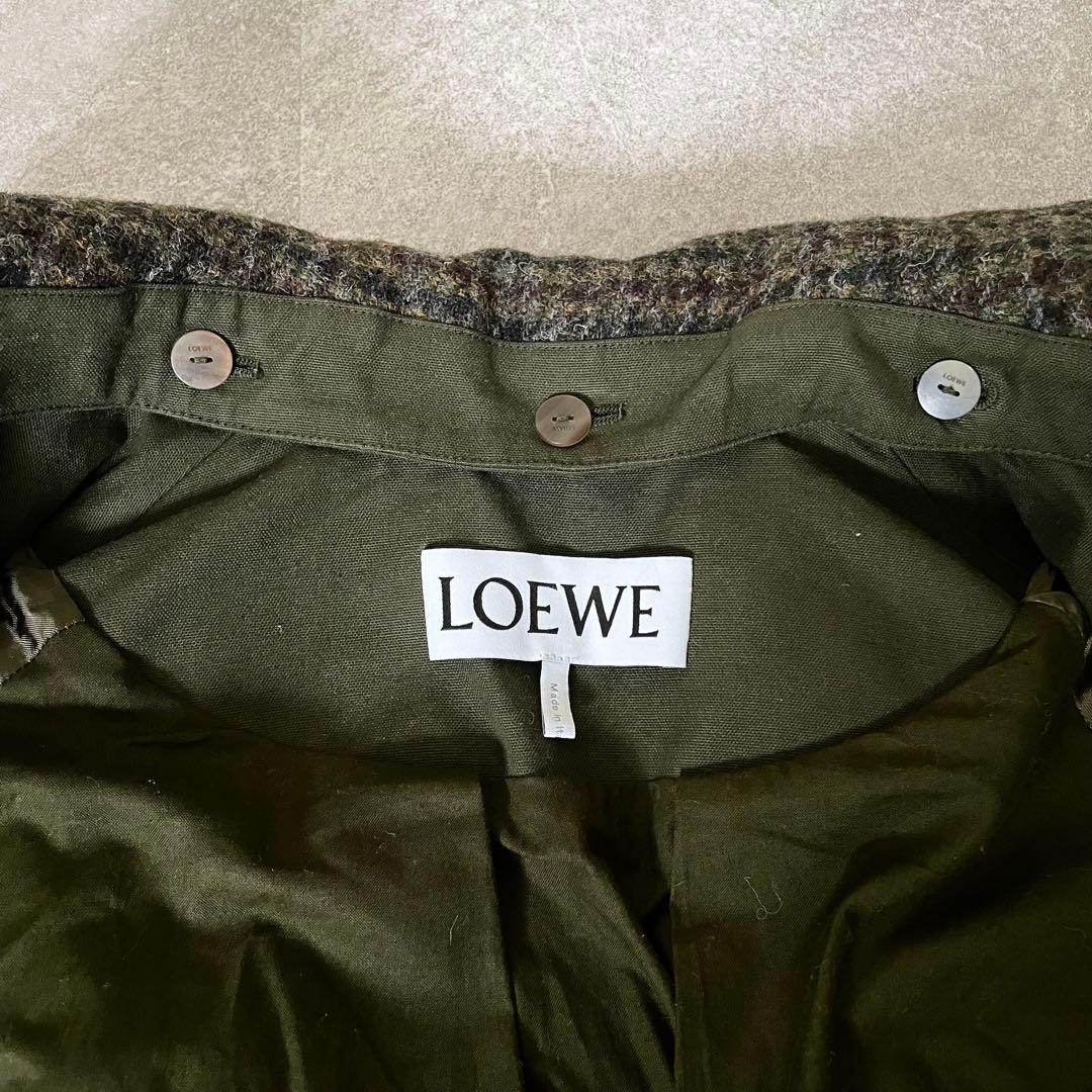 美品★ロエベ　ハウンドトゥース カラージャケット　ケープコート　32 襟着脱可