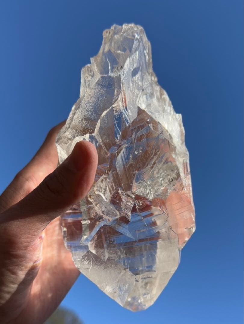 ヒマラヤマニハール水晶1.12Kg・虹入り・レコードキーパー入・透明感・清正井