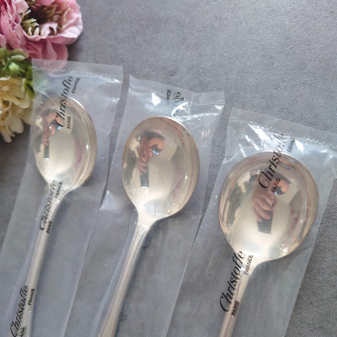 希少 クリストフル マルメゾン 未開封 コンソメスプーン 3点