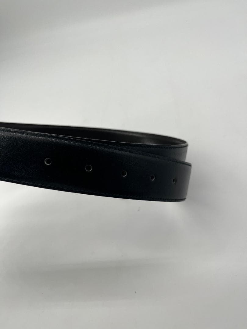 美品✨セリーヌ 馬車金具 ゴールド レザー ベルト 黒 ブラック