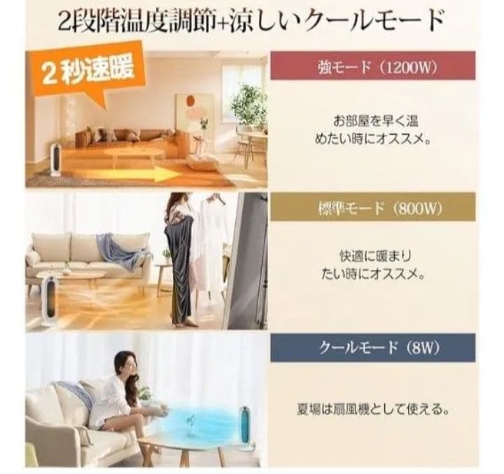 人感センサー付き　セラミックファンヒーター　未開封品