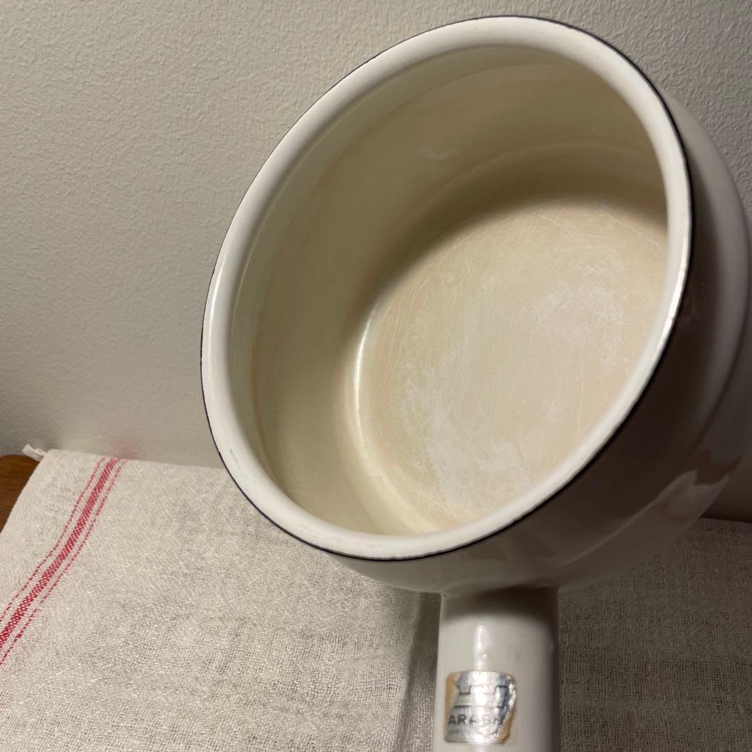 ARABIA Finel ホーロー 片手鍋ミルクパン 木製ハンドル フィンランド