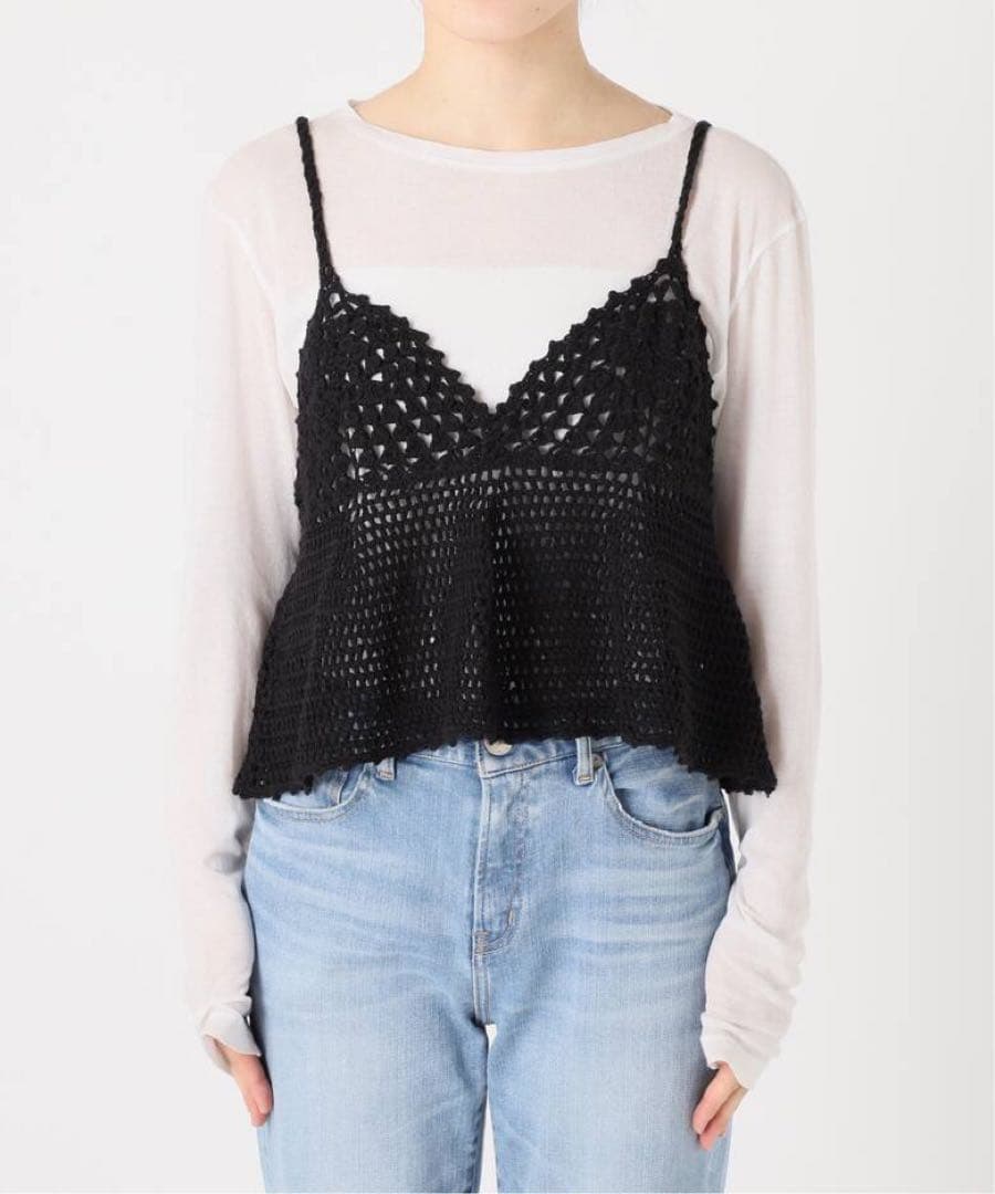 【スピックアンドスパン】クロシェニットキャミソール