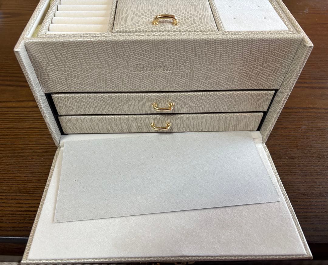 ホワイト アクセサリーケース 引き出し式