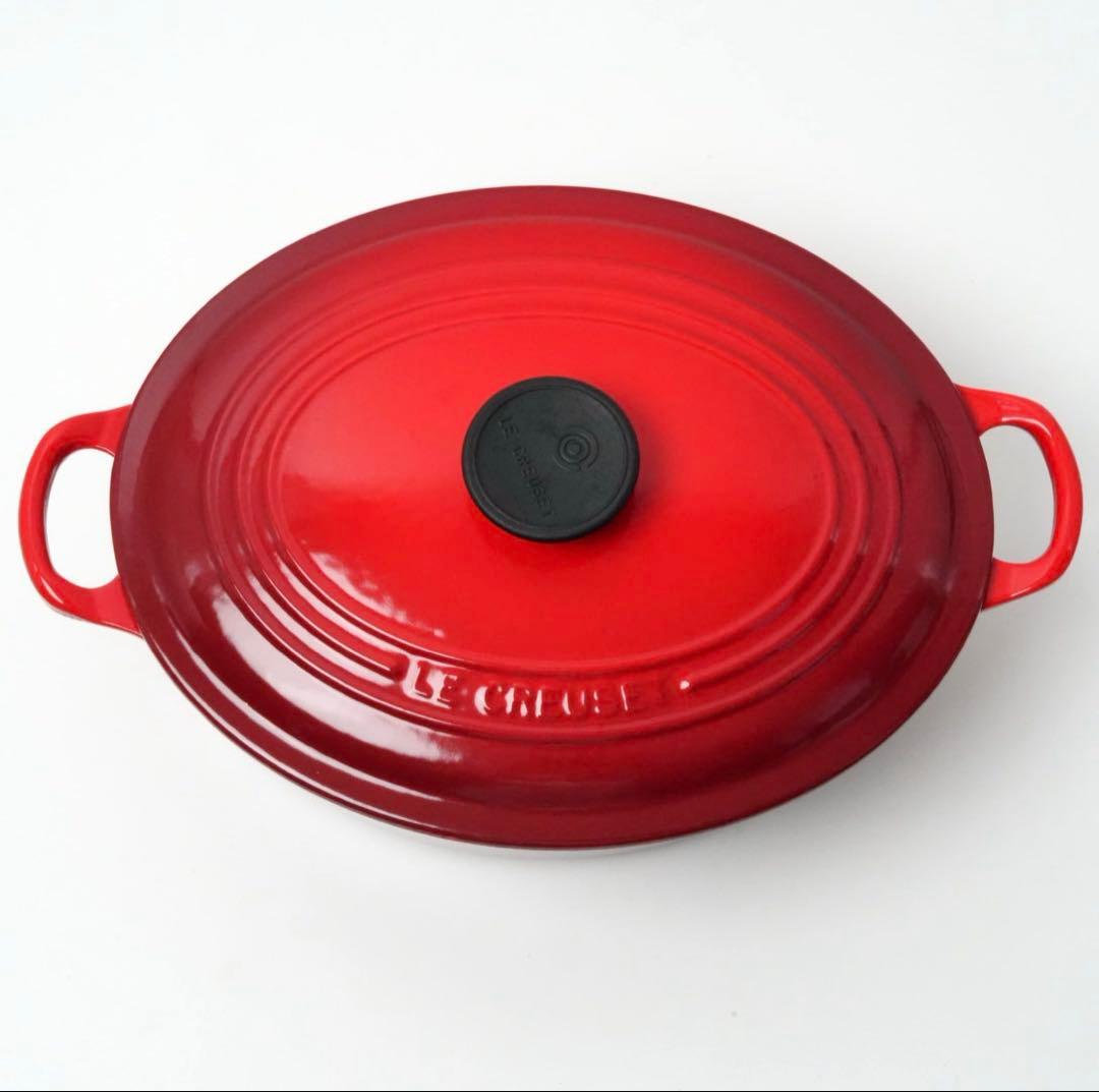 【美品】LE CREUSET　ココット オーバル チェリーレッド　27cm