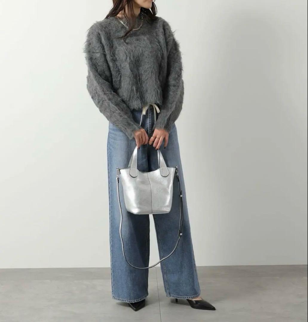 RIPANI ショルダーバッグ 2way ハンドバッグ シルバー【最終値下げ】