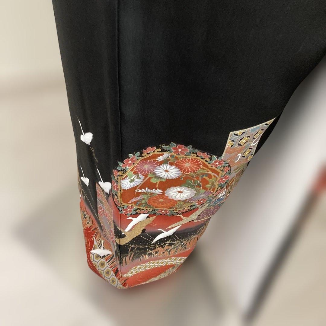 新品作家物　五つ紋豪華黒留袖フルセットお探しの方にも　花柄 裄長　トールサイズ