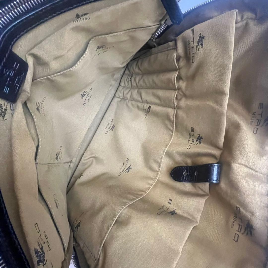 ETRO エトロ ハンドバッグ　ビジネスバッグ　PVC レザー　総柄　メンズ