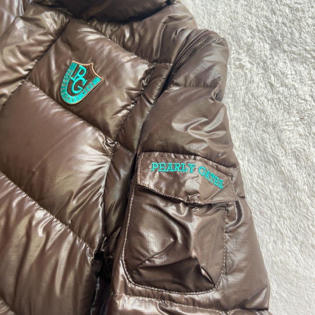 極美品　パーリーゲイツ 2way　ダウン　ジャケット　ベスト　軽量　ブラウン