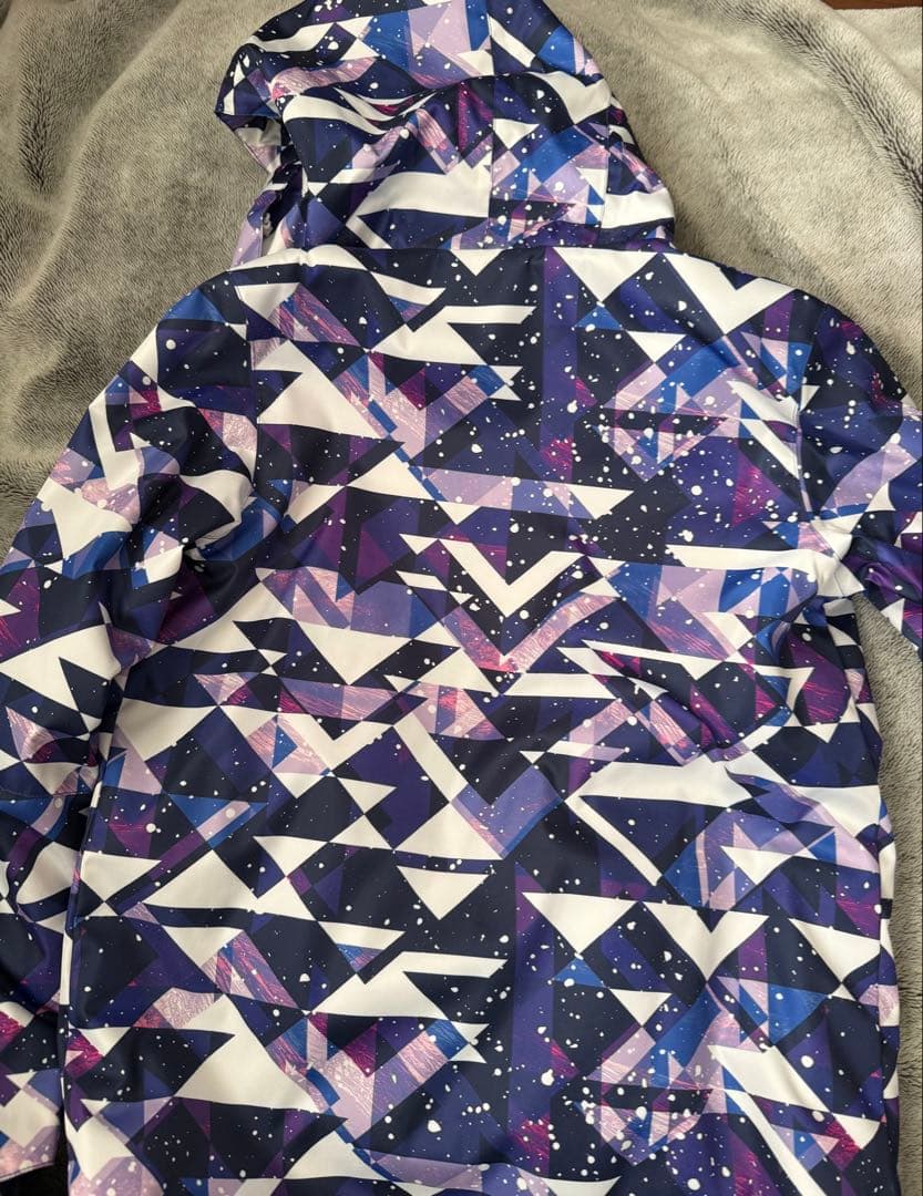 【S】スキースノーボードウェア上下 レディース 防水 防寒 紫 青 白 フード付