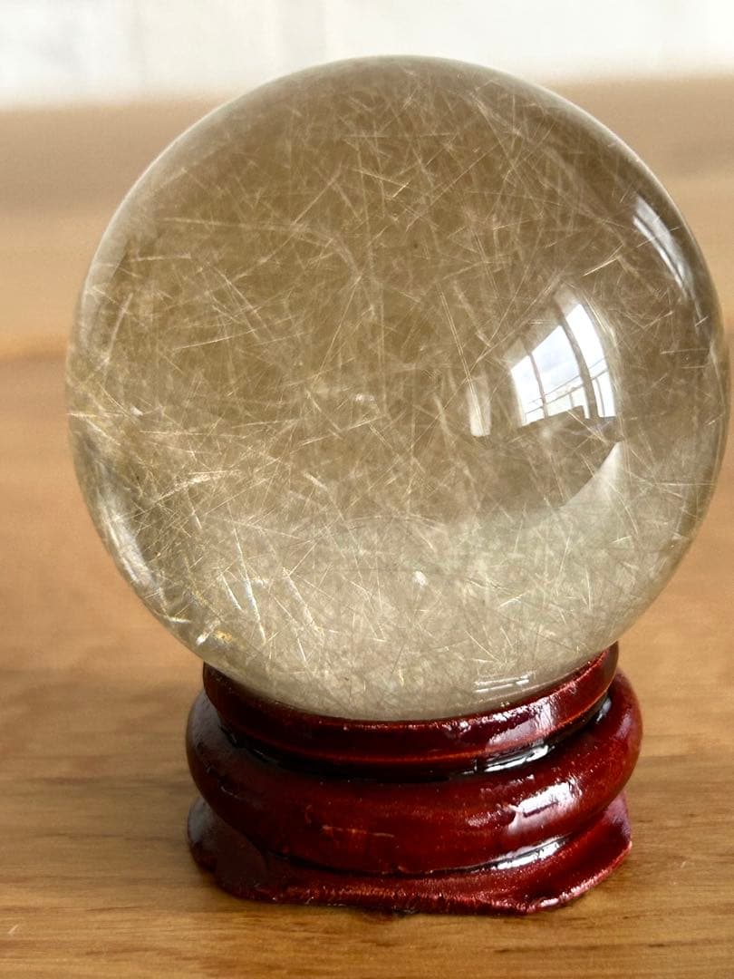 スモーキー　ルチルクォーツ　水晶　スフィア　39.9㎜