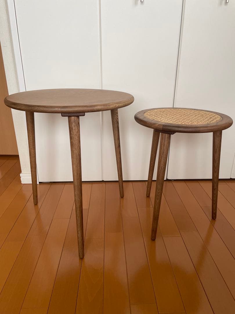 リセノインテリア　ネストテーブル RattanMix ブラウン