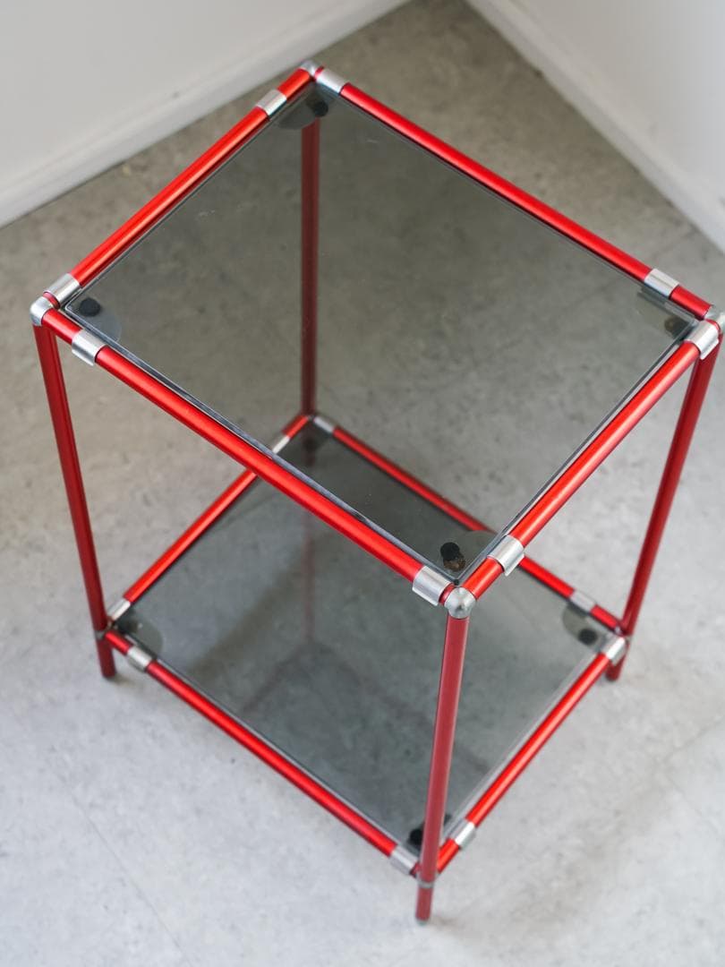 ヴィンテージ ガラスシェルフ モジュールラック 収納棚 ポストモダン