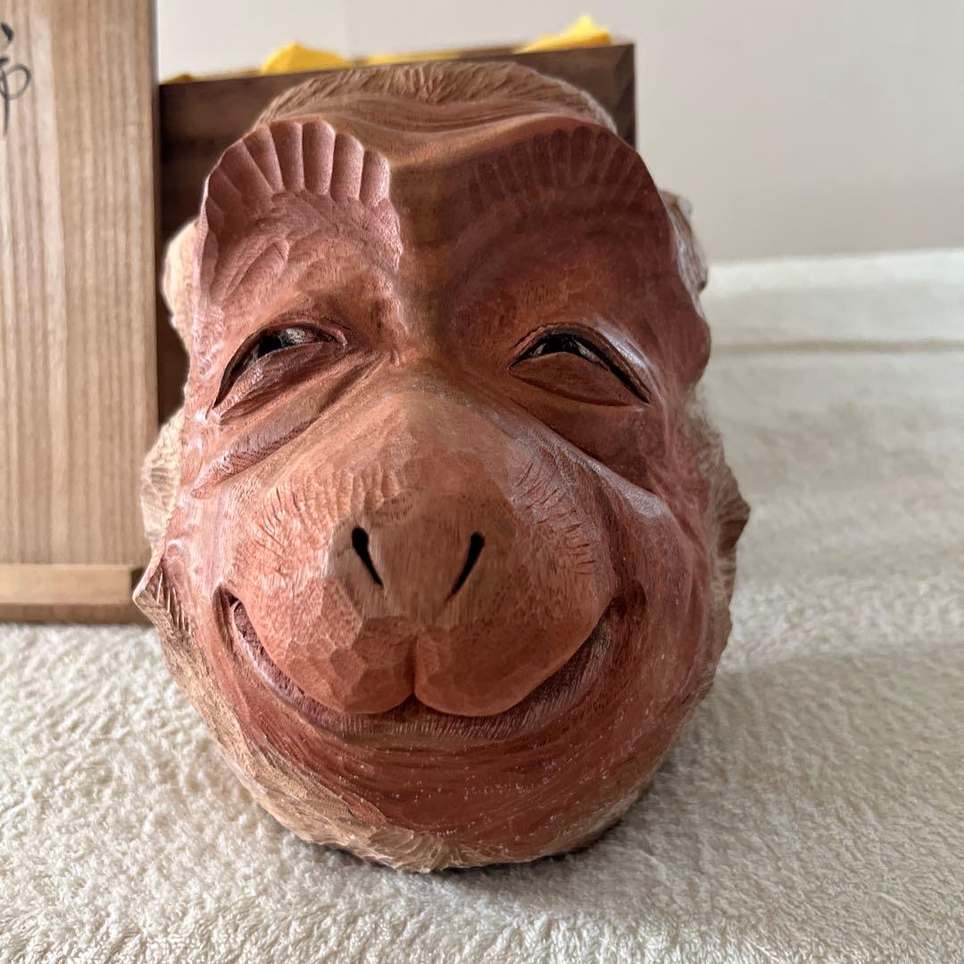 前島秀章昨　柿の木猿お面　1991年春