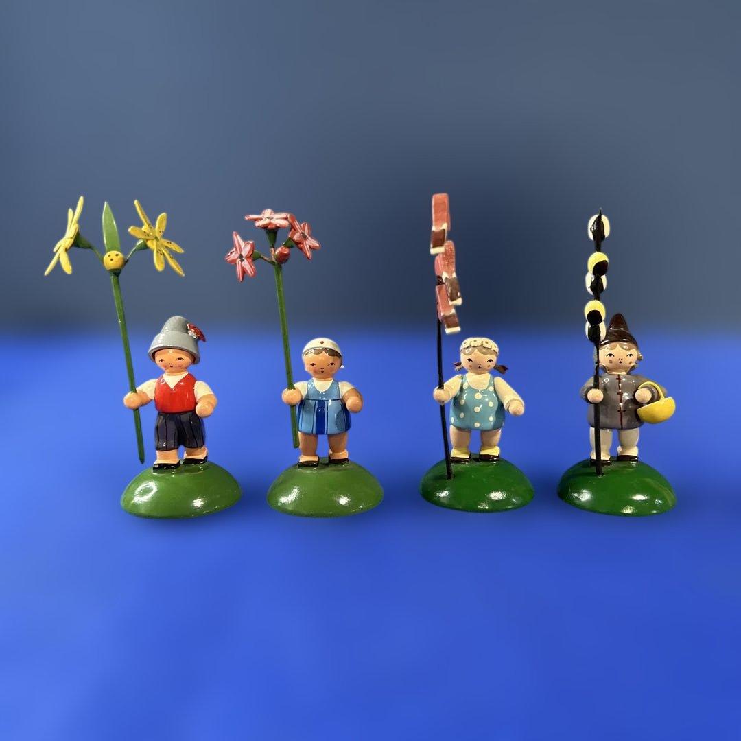 Erzgebirgische Volkskunst フラワーチルドレン 木製