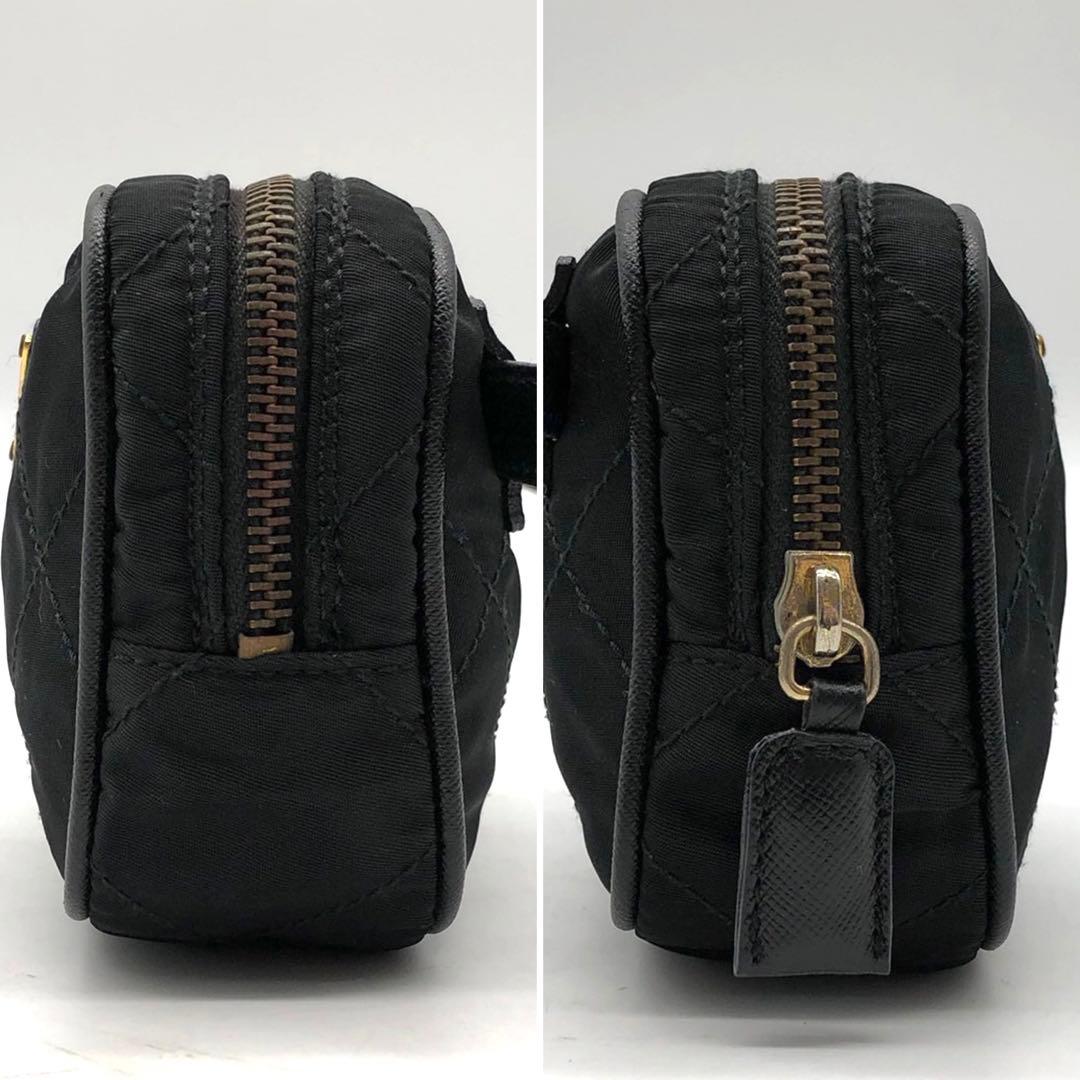 ✨極希少✨プラダ ウエストバッグ 三角ロゴプレート キルティング ナイロン 黒