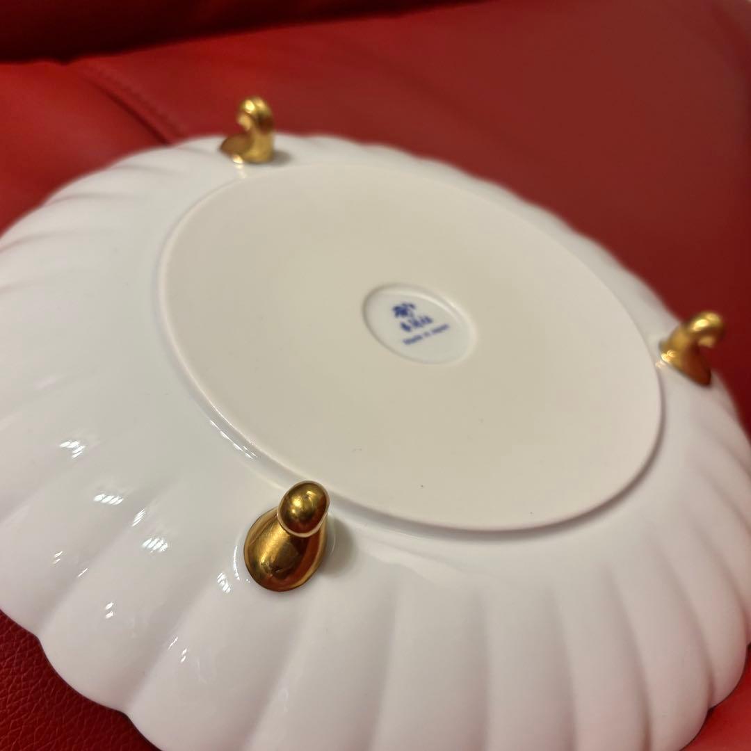 希少 三ツ足 染錦白梅蘭 香蘭社