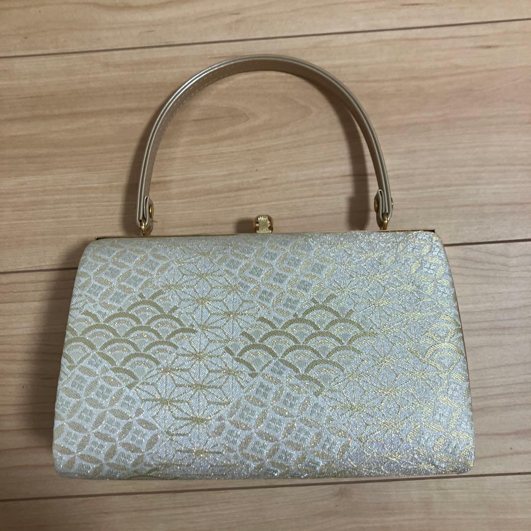 【まとめ売り】和装用バッグと草履セット 金色系