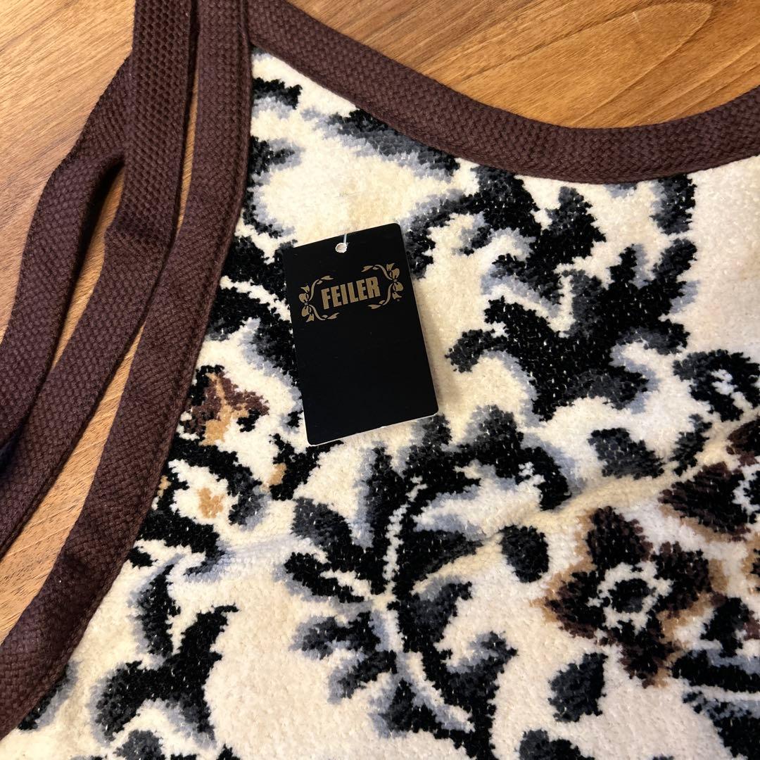 FEILER エプロン アイボリー・ブラウン　新品タグ付き