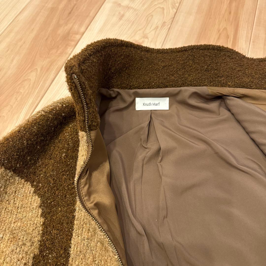 knuth marf unique nep knit jacket ブラウン