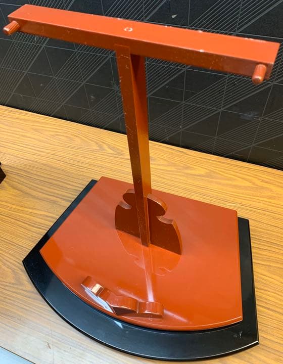 羽子板飾台 23号 朱赤 屏風付き