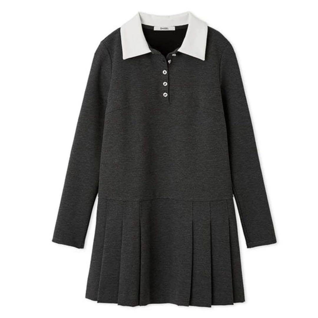 衿つきプリーツカットミニワンピース　Mサイズ　snidel