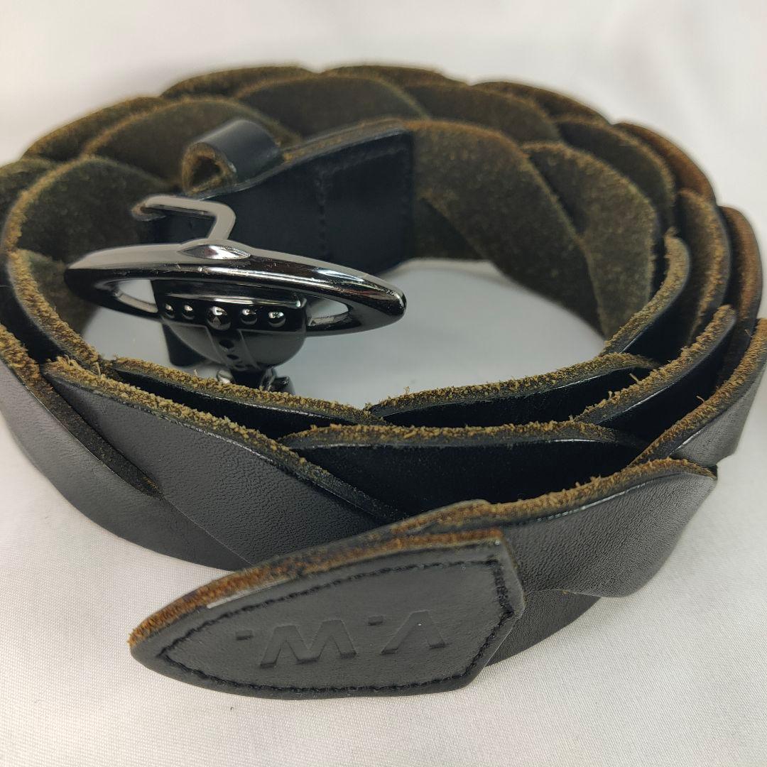 Vivienne Westwood ブラック レザー ベルト オーブバックル